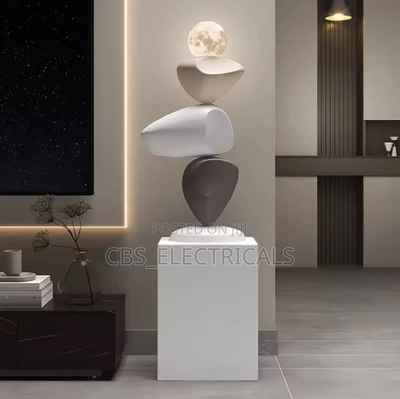 Abstract Stacked Pebble Floor Lamp