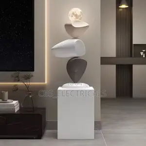 Abstract Stacked Pebble Floor Lamp