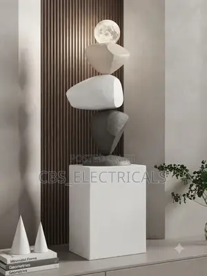 Abstract Stacked Pebble Floor Lamp