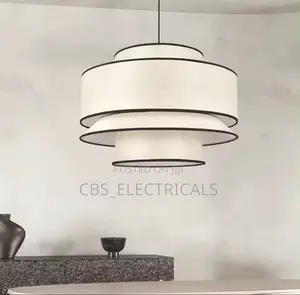 Japanese Fabric Drum Pendant Light
