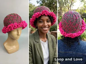 Crochet Ruffle Cap