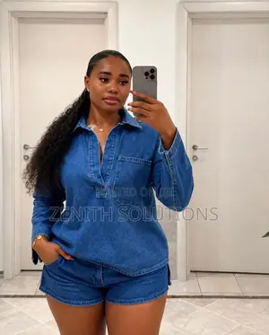 Elegant Denim Two Piece
