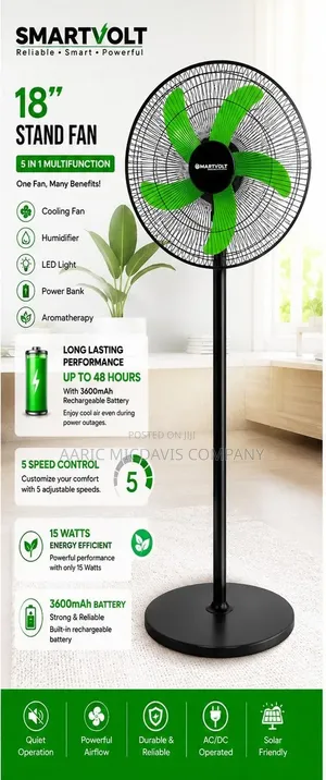 Smartvolt 18inches 16 Inches Rechargeable Fan