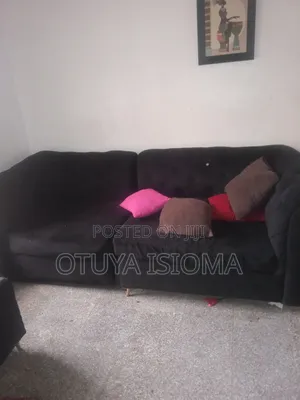 Black Palour Couch With Throw Pillows