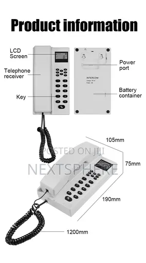 Wireless Intercom With LCD Display for Officess, Hotels, Homes, Etc.