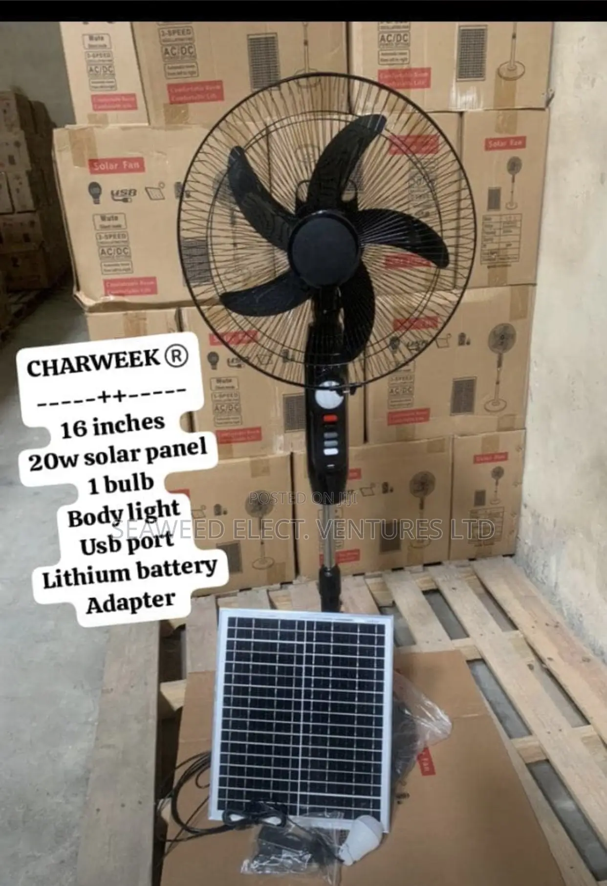 Charweek Solar Fan With Panel