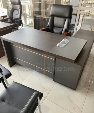 Modern Executive Office Table With a Dark Wood Finish