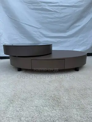 Center Table With Two Drawers and 360 Rotating Top