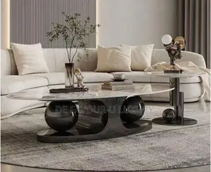 Ceramic Marble Coffee Table and Side Stool