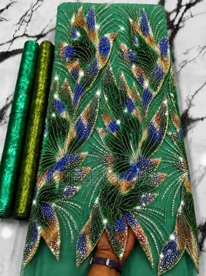 Quality Velvet With Rhinestones Beaded Embellishment