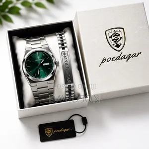 Luxury Green Dial Stainless Steel Men's Wristwatch – Brand New