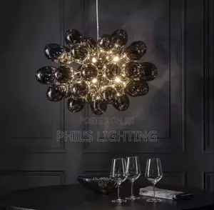 Bubble Chandelier Grey Glass Pendant Lamp