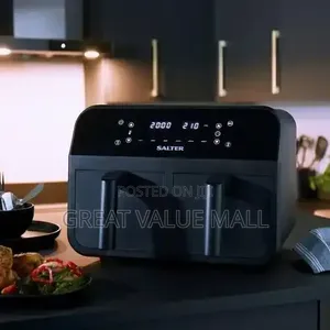 Salter Nonstick Dual AirFryer With Cooking Sync Functon-7.4l
