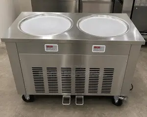 High Quality Commercial Double Pan Roll Ice Cream Machine