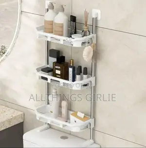 3-Tier Bathroom Storage Rack | Toilet Organizer | No-Drill Shelf