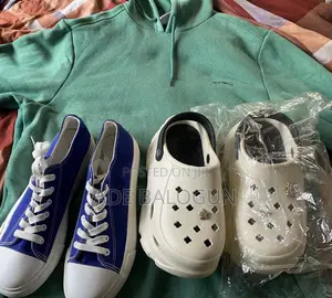 Affordable Clothing Footwear Bundle – Hoodie + Sneakers + Crocs