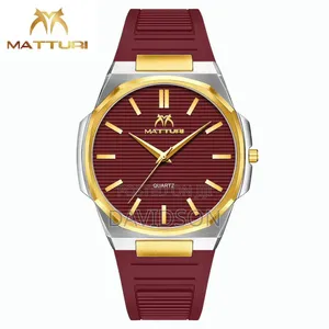 Matturi Luxury Men's Quartz Wristwatch – Burgundy Gold
