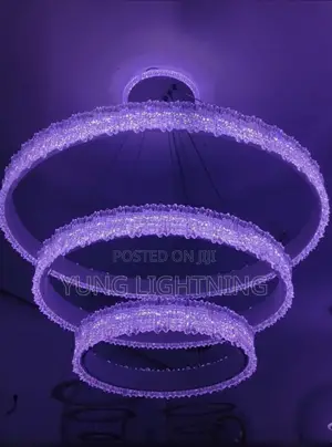 Modern 3 Ring Crystal LED Large Size Chandelier