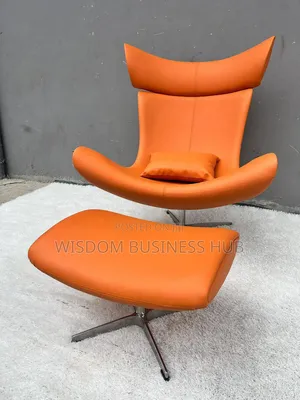 Leather Recliner Lounge Chair With Footstool