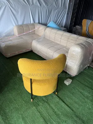 Modern White L-Shaped Sofa Crafted With Premium BOKU Material