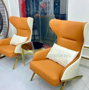 Homary Faux Leather Wingback Lounge Chairs