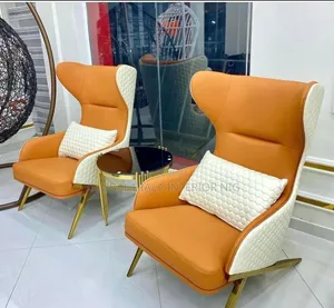 Homary Faux Leather Wingback Lounge Chairs