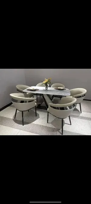 Luxurious Dining Set With 6 Sitters Chairs
