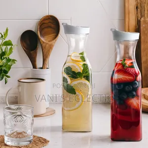 Juice Pitchers With Flip-Top Lids