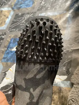 Original Christian Louboutin Men’s Camouflage Spiked Slip-on Loafers