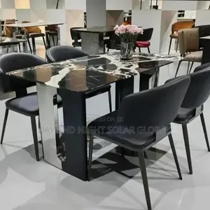 Mable Top Dining Table With 4 Sitters Chairs