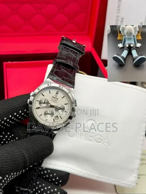 Omega Seamaster Co-Axail Stainless Steel and Leather Wristwatch