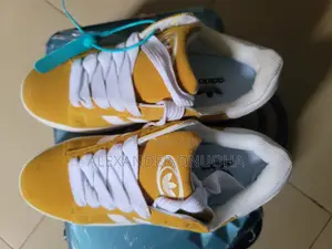 Adidas 00s Sneaker Featuring a Mustard Yellow Suede Upper and White 44