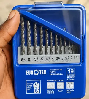 19-Piece Eurotek Metric Twist Drill Bit Set