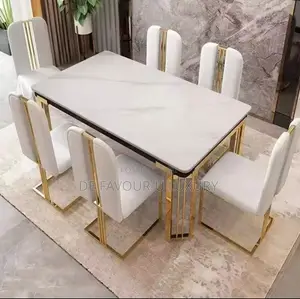 Marble Dining Table by 6 Chairs