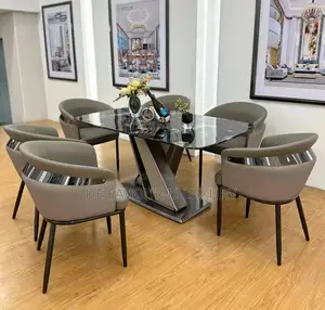 Marble Top Dining Table by 6 Chairs