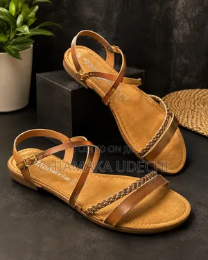 Brand New Tamaris Women's Flat Ankle Strap Sandals – Brown (Size 40)