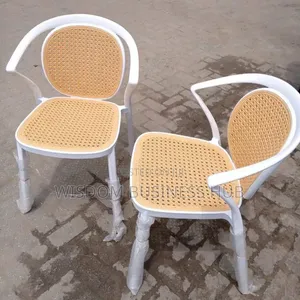 Wicker Look Plastic Chair With Armrest