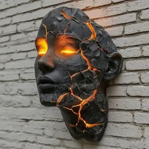 Cracked Face Flame Wall Light