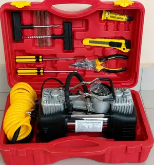 Heavy Duty 2 Cylinder Car Air Compressor Tire Repair Kit (150PSI