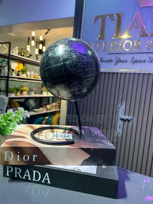 Modern Black Decor Globe With Curved Stand