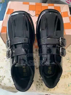 Boys Black Patent Leather School Shoes