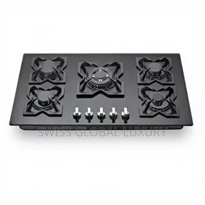 High Grade 5 Burner Gas Cooker in Black Color