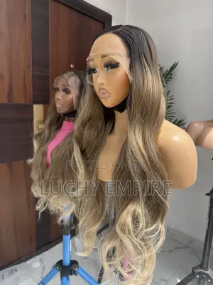 ₦65,000 Human Hair Blend HD Frontal Wig – Ash Brown