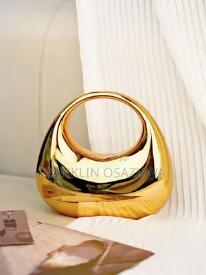 Elegant Gold Acrylic Evening Clutch Bag for Women