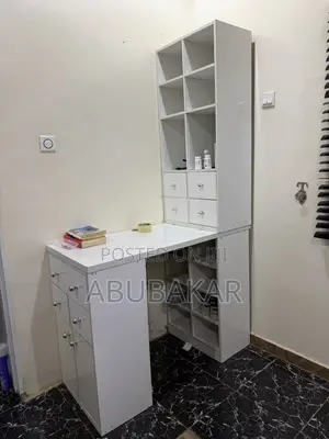 Working Desk With Display Shelves.