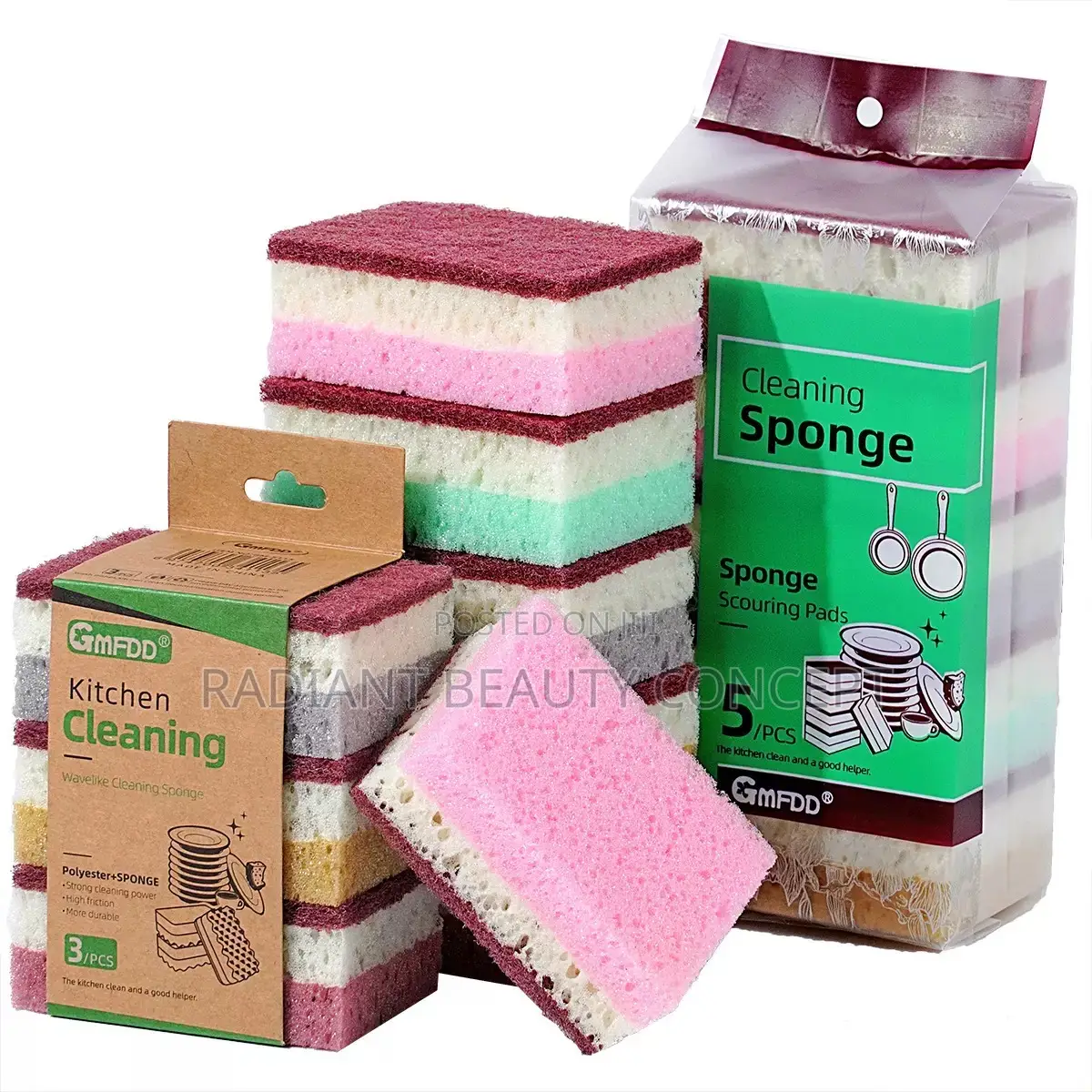 5pcs Dishwashing Foaming Sponge