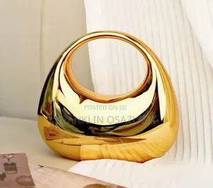 Elegant Gold Acrylic Evening Clutch Bag for Women