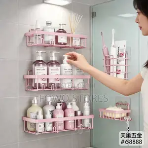5 in 1pink Quality Bathroom Rack