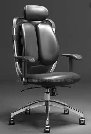 Multifuntional Black Leather Executive Office Chair