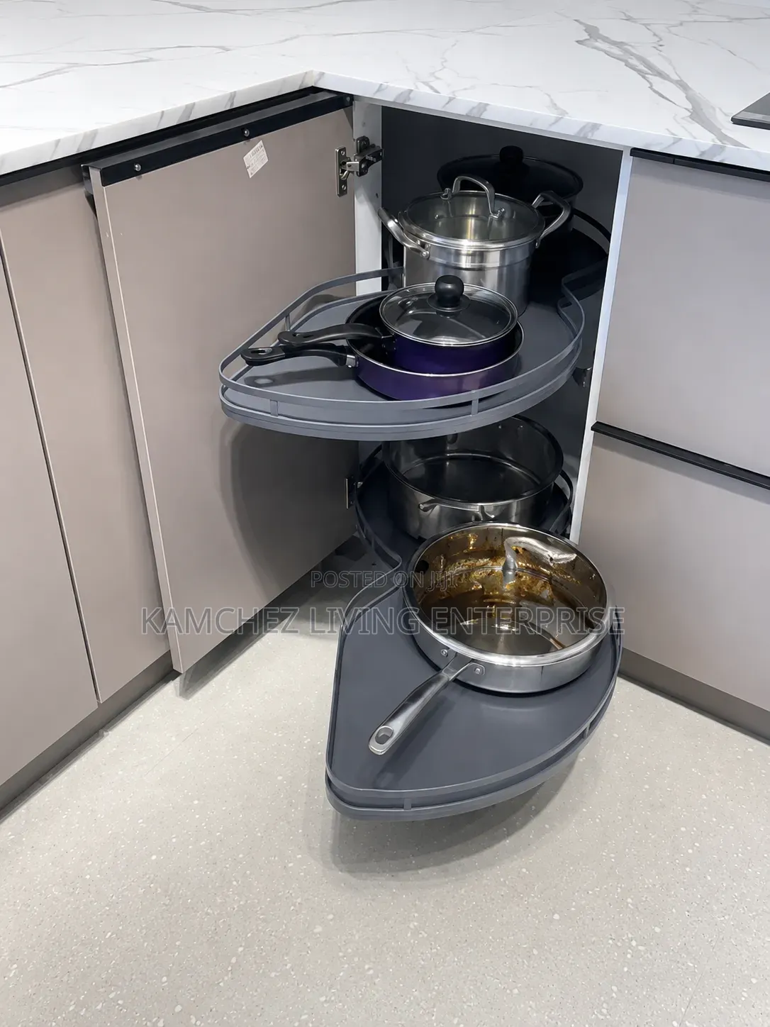 Cabinet Pull-Out Corner Pot Organizer